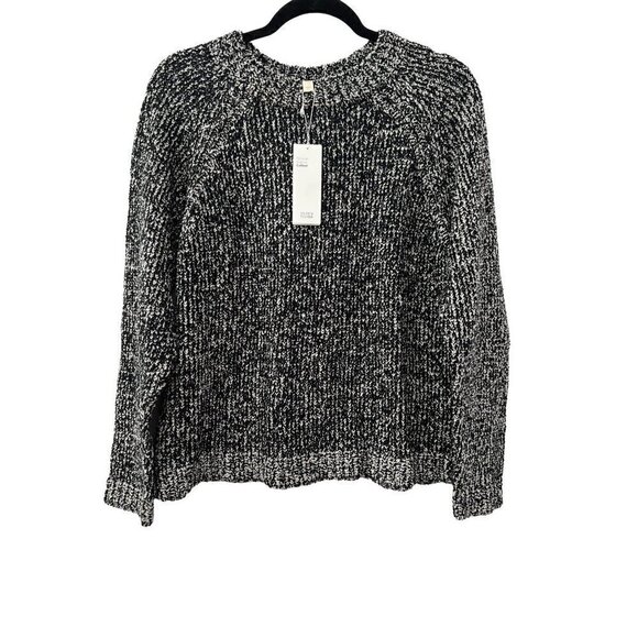 NWT Eileen Fisher Size M Round Neck Boxy Sweater - Black MSRP $268 - Picture 3 of 13